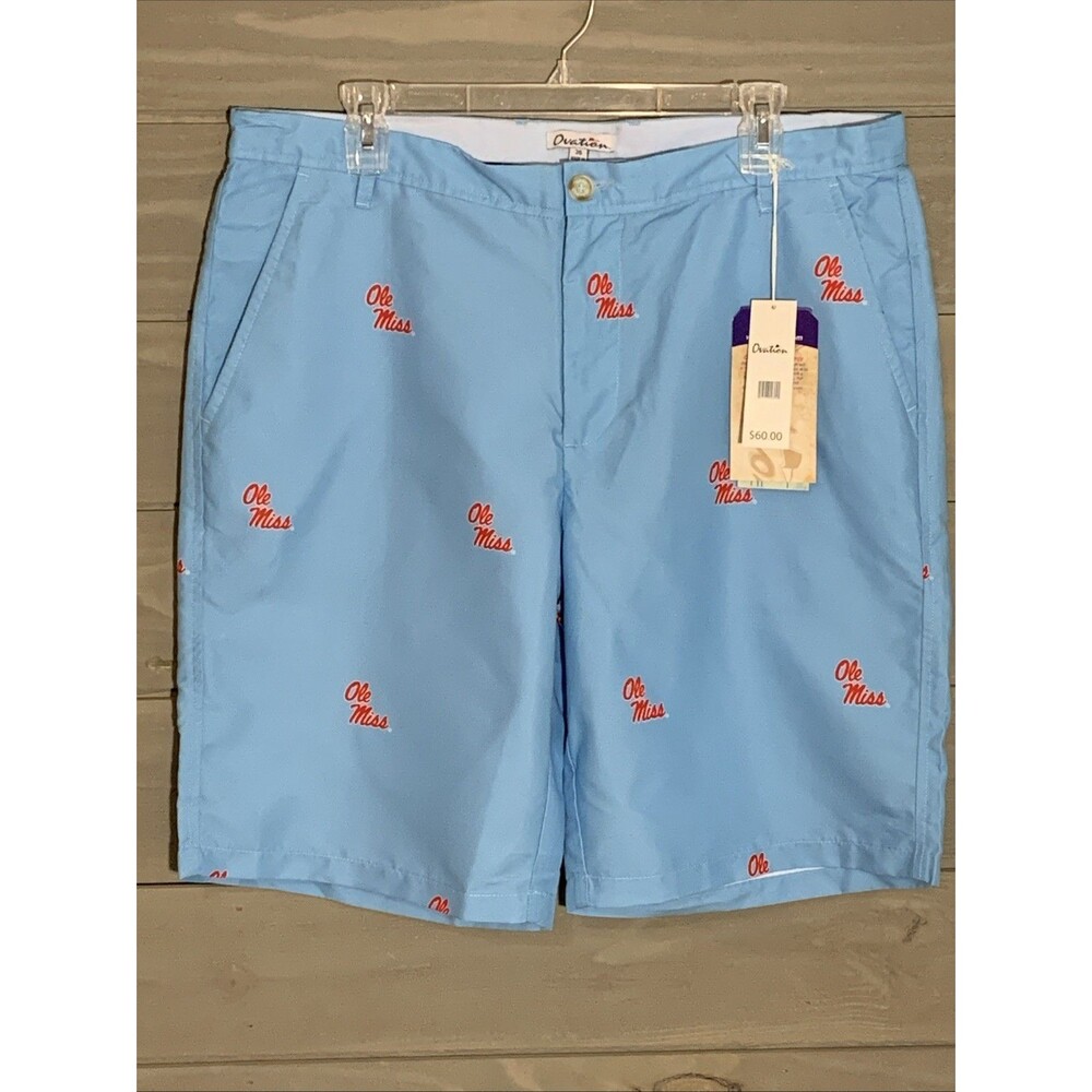 Ole Miss Powder Blue Shorts Mens 36 NWT Preppy Rebels Licensed NCAA